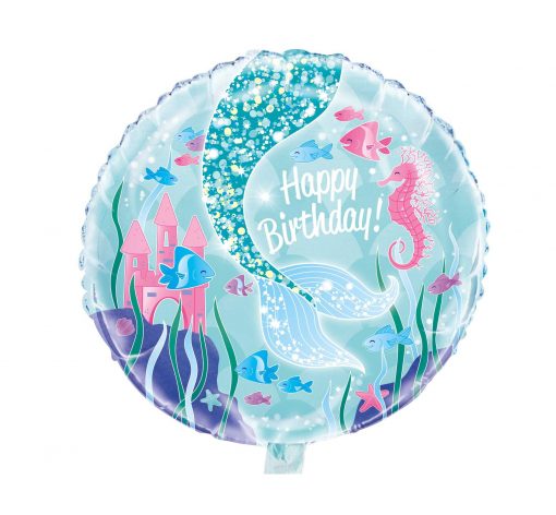 Zeemeermin folie ballon Happy Birthday